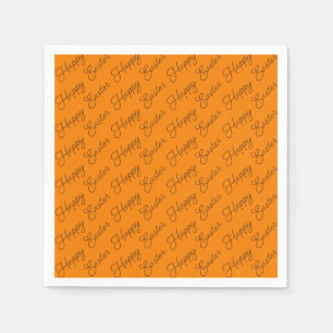 Papier Joyeux Pâques écriture Brown sur serviette en papi