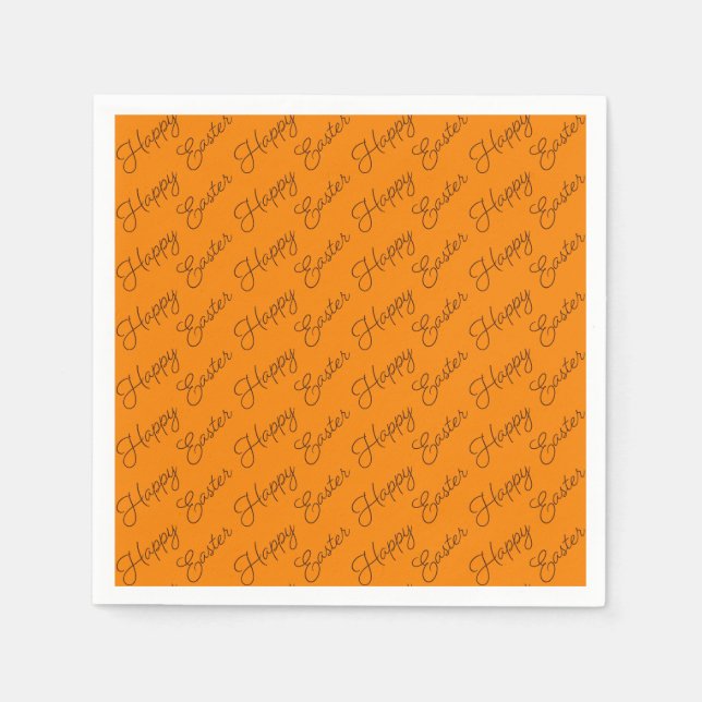 Papier Joyeux Pâques écriture Brown sur serviette en papi (Devant)