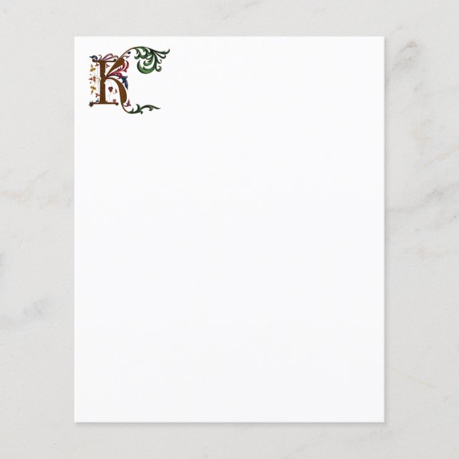 Papier K initial éclairé (Devant)