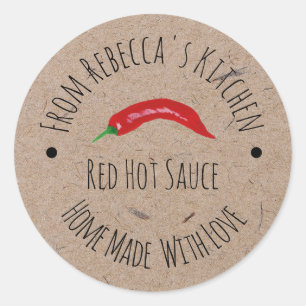 Papier Kraft fait avec amour Étiquette de Sauce