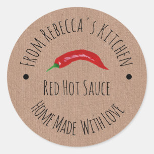 Papier Kraft fait avec amour Étiquette de Sauce