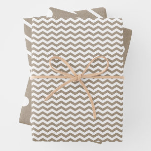 Papier Kraft Faux Chic avec Motifs Multi-Blanc Amu