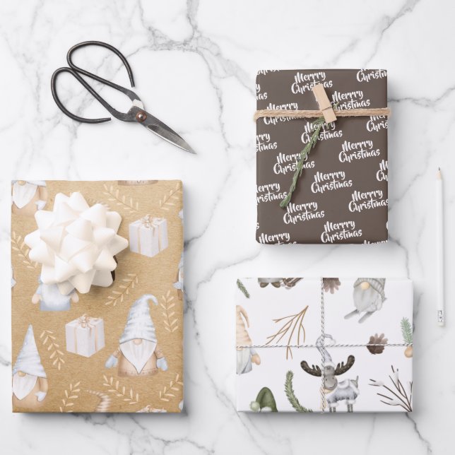 Papier Kraft | Gnome | Noël (Recto)