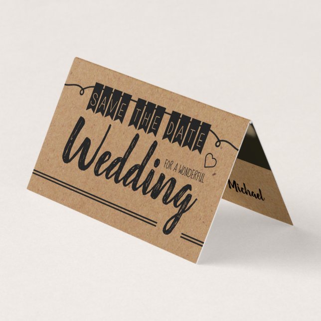 Papier Kraft vintage, Photo Enregistrer La Carte D (Devant)