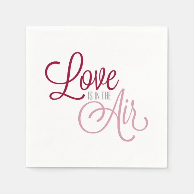 Papier L'amour est à la Saint Valentin | Serviette en Pap (Devant)