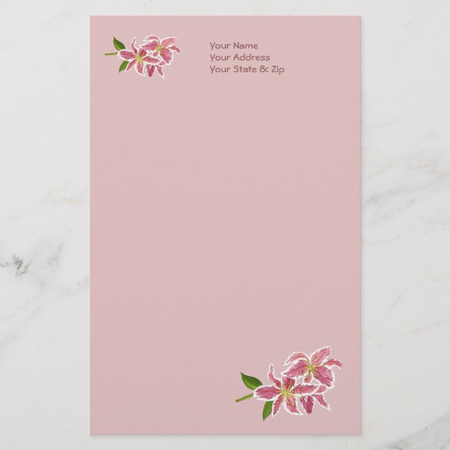 Papier Lily personnalisé (Devant)