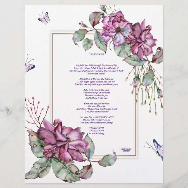 Papier Lin Personnalisé Stationniste "Vraie Foi" (Devant)