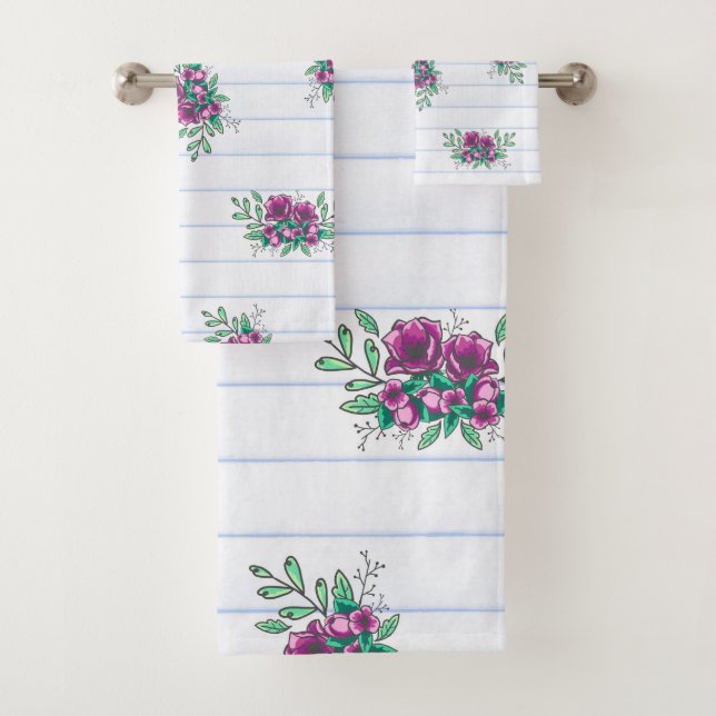 Papier Linné tendance et fleurs de gribouillis pou (En situation)