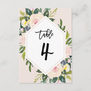 Papier manuscrit floral Blush Tableau 4 Carte de n