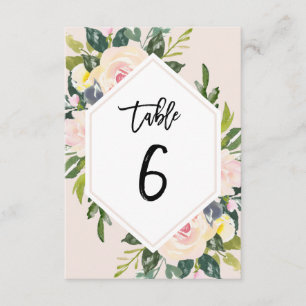 Papier manuscrit floral Blush Tableau 6 Carte de n