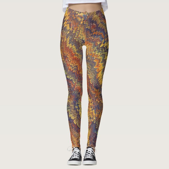 Papier Marbré de Reliure Coloré Leggings (Devant)