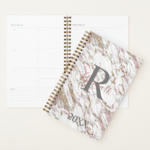 Papier Marbre Monogramme Nom Initiale Blanc Gris O