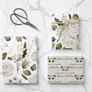 Papier mariage à écrêtage floral Jeu plat de 3