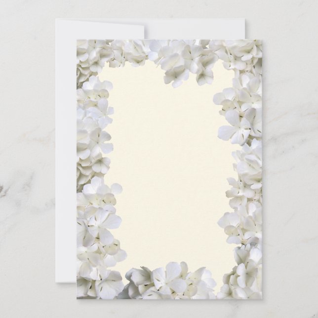 Papier Mariage blanc floral blanc à bordure blanch (Devant)