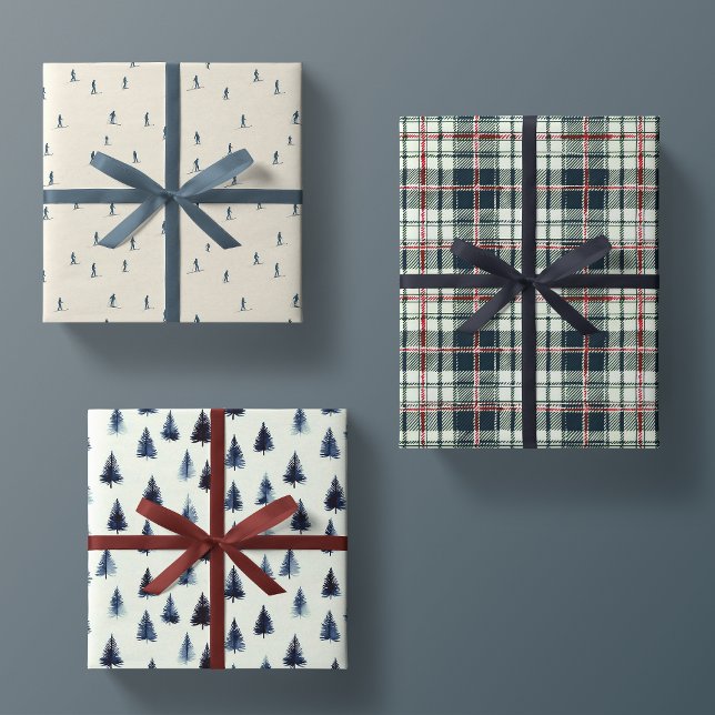 Papier Masculin bleu de Noël minimal (Créateur téléchargé)