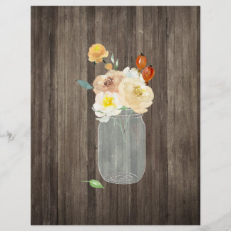 Papier Mason Floral Jar & Bois