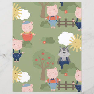 Papier mignon à trois petits cochons