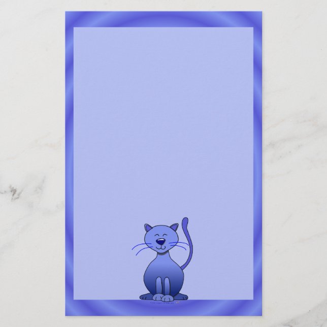 Papier mignon bleu de sourire heureux de papeterie (Devant)