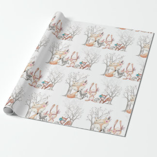 Papier mignon d'emballage cadeau d'animaux de