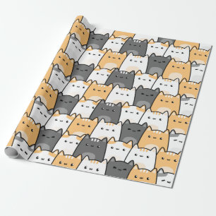 Papier mignon d'emballage cadeau de motif de bande