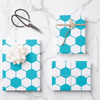 Papier motif à bille de soccer bleu