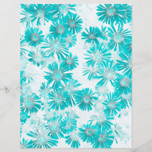 Papier Motif à Dandelion bleu et gris