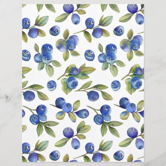 Papier Motif Blueberry vintage Stable (Devant)