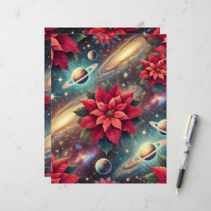 Papier Motif céleste Poinsettia