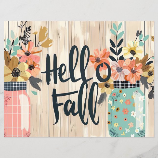 papier motif de fleur d'automne coloré (Devant)