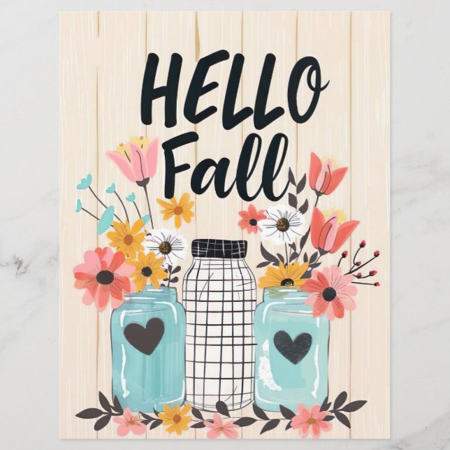 papier motif de fleur d'automne coloré (Devant)