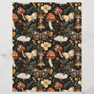 papier motif de scrapbook à champignons colorés
