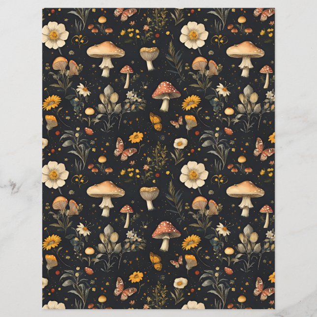 papier motif de scrapbook à champignons colorés (Devant)