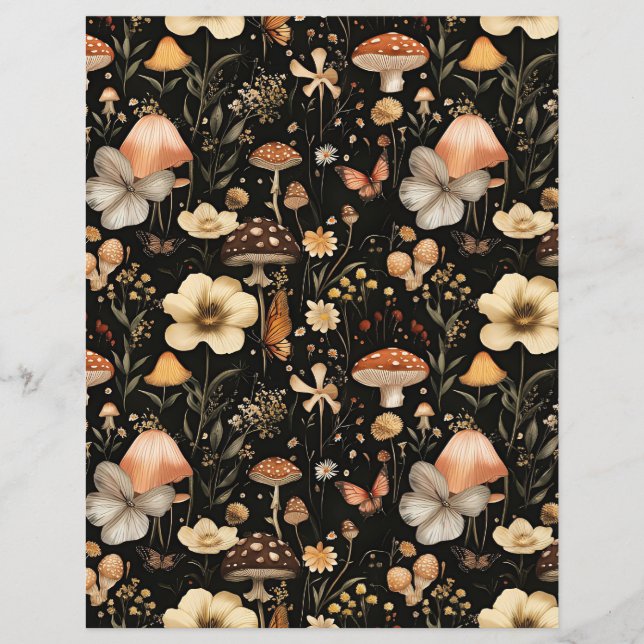 papier motif de scrapbook à champignons colorés (Devant)