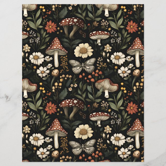 papier motif de scrapbook à champignons colorés (Devant)
