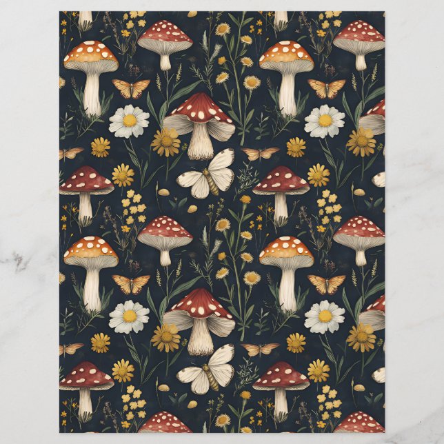 papier motif de scrapbook à champignons colorés (Devant)