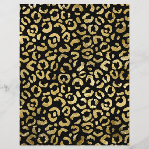 Papier Motif de scrapbook Leopard Or