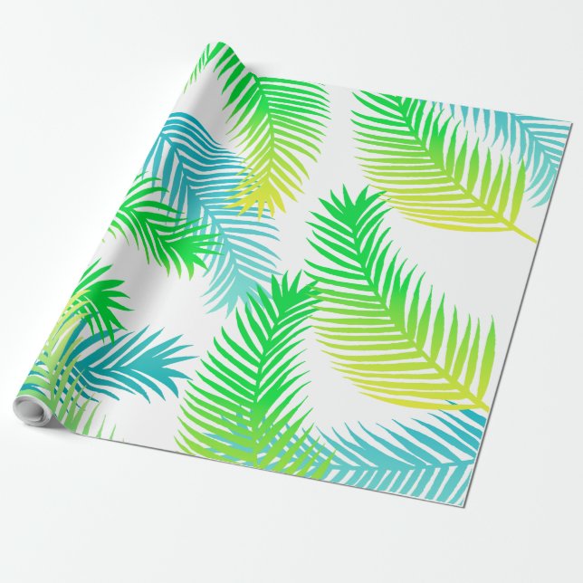 Papier Motif Feuille Palm - Cadeau Tropical (Déroulé)