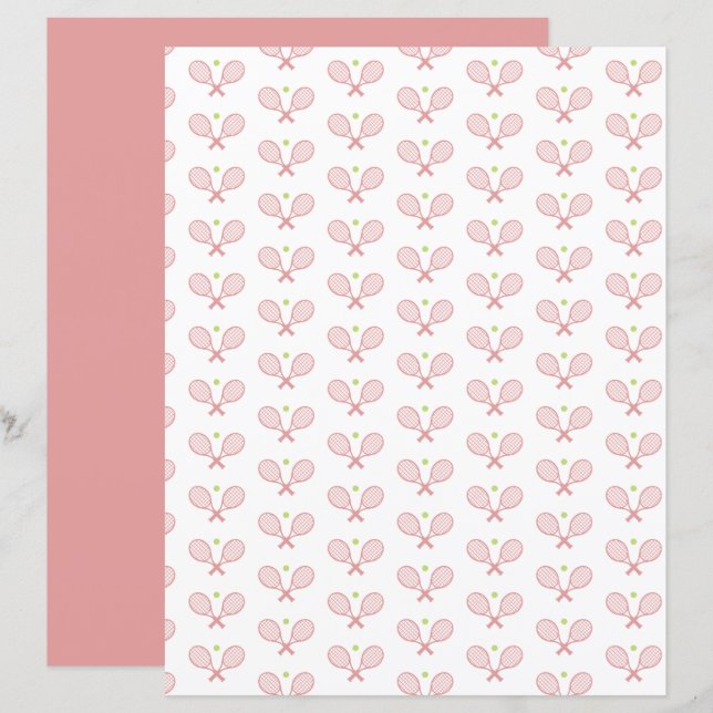 Papier Motif minimaliste de tennis (Devant / Derrière)
