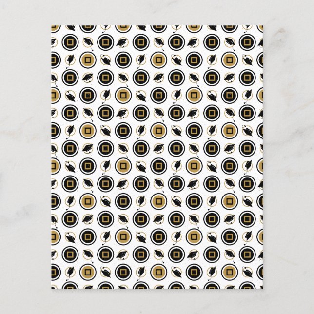 Papier Motif pour le  de diplôme noir et or (Devant)