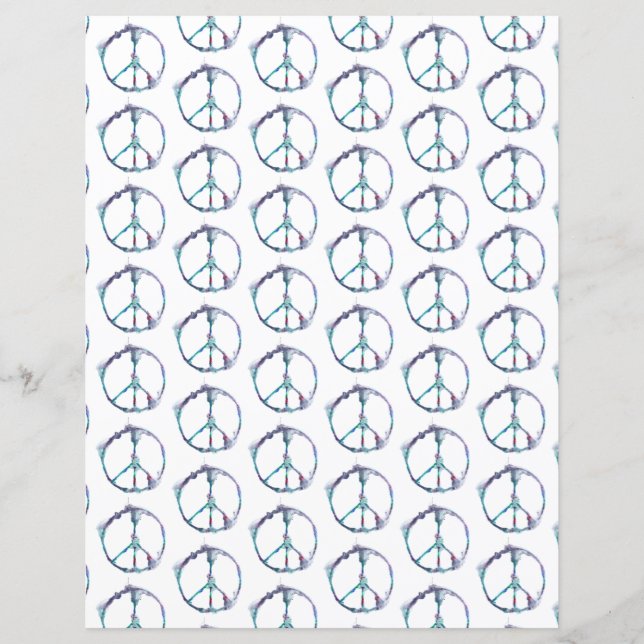 Papier Motif pour scrapbook signé de paix brouillé (Devant)