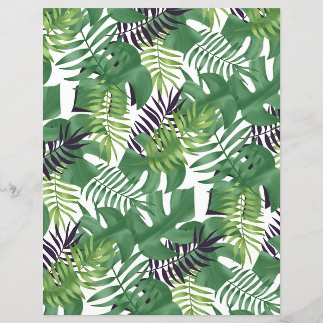 Papier Motif Tropical Green Jungle (Devant)