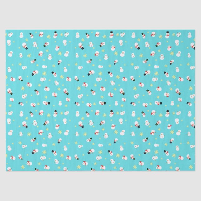 PAPIER MOUSSELINE かわいいブルーのクリスマス スノーマン 子ども♡ (Recto)