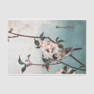 Papier Mousseline 八 重 桜 鳥, 広 cerise, 重 fleurs & oiseaux, Hiroshige,
