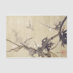 Papier Mousseline 竹 に 鳥, 其 Oiseau et Bambou, Kiitsu, Japon Art