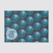 03of12 Blue Bowling Ball Ball Motif Tissu Paper