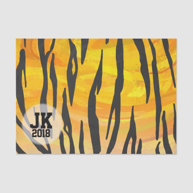 Papier Mousseline 03of12 Tiger Motif Tissu Paper (Recto)