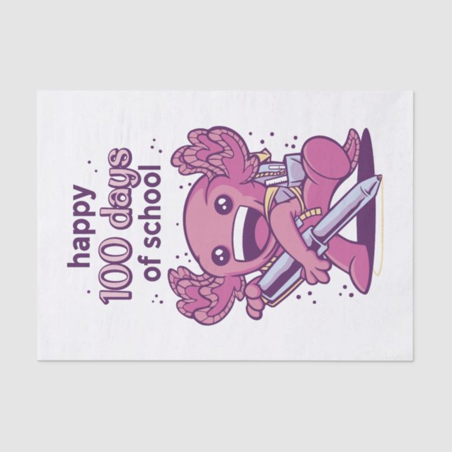 Papier Mousseline 100 jours d'invitation scolaire (Recto)