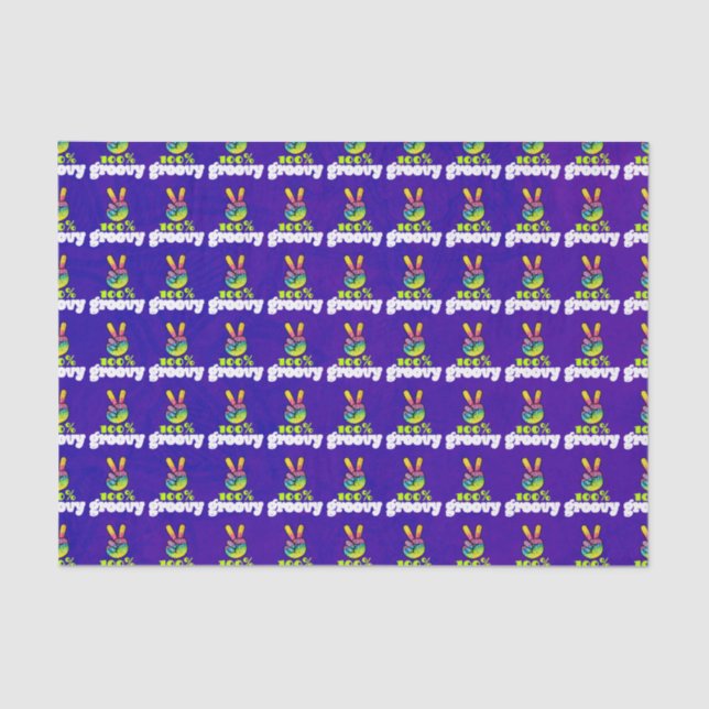 Papier Mousseline 100% Super Arc-en-ciel avec signe de paix main (Recto)