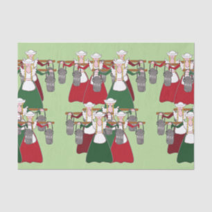 Papier Mousseline 12 Jours de Noël 8 serveuses A-Milking