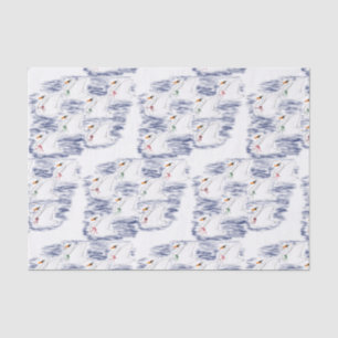 Papier Mousseline 12 jours d'Un-Natation de cygnes de Noël 7